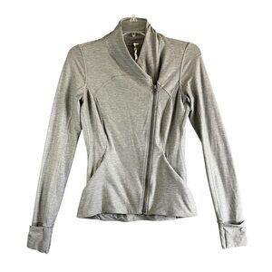 LULULEMON Precision Jacket Asymetrical Zip Grey W4IF2S Size 6